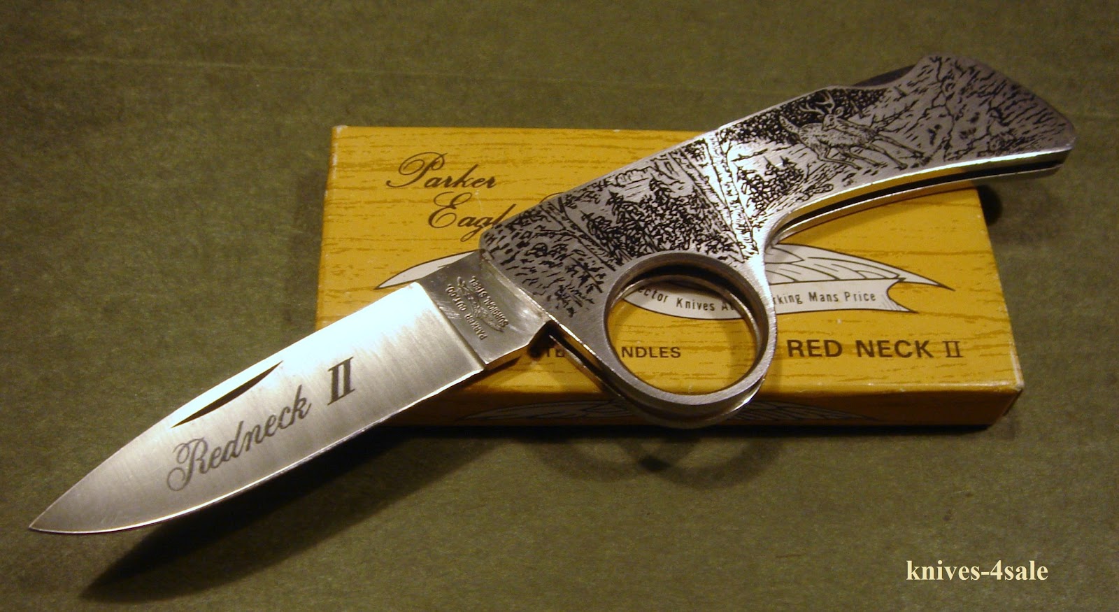 knives4sale Parker Red Neck II Lockback Hunter Vintage Japan Folding