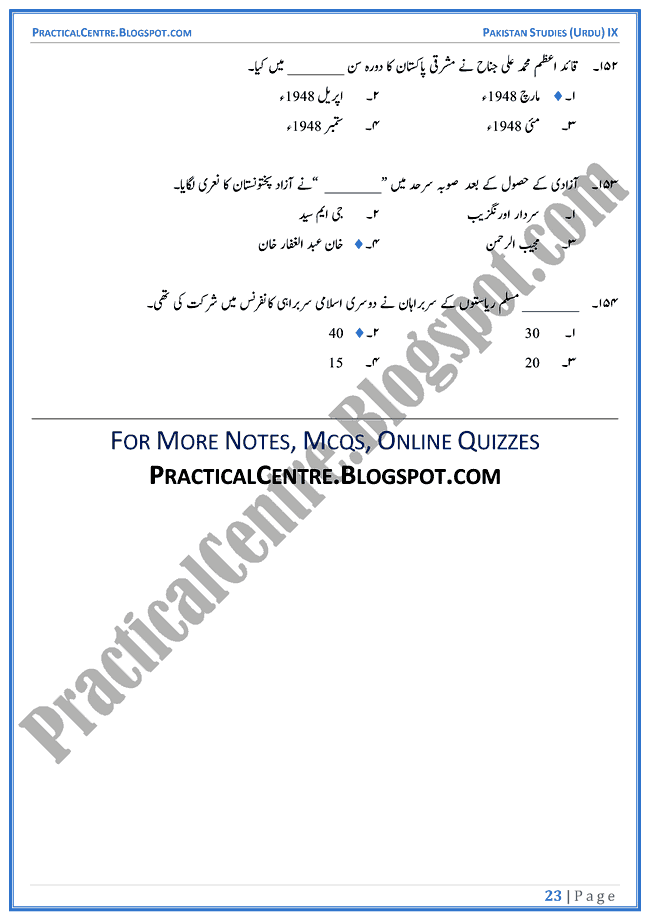 making-of-pakistan-mcqs-pakistan-studies-urdu-9th