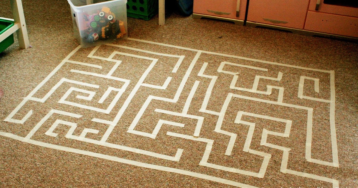 Our Scribbled Walls Masking Tape Maze