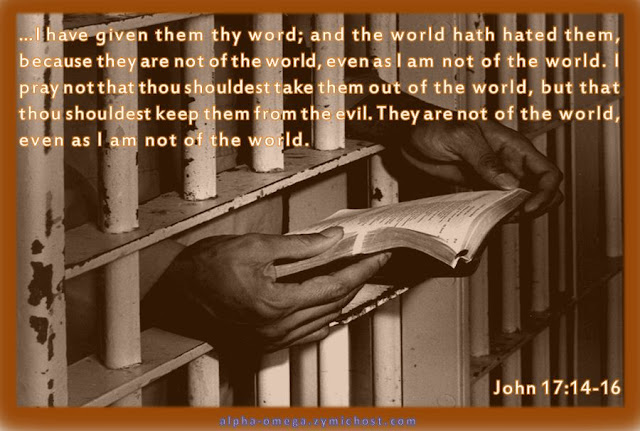 I have given them thy word; and the world hath hated them, because they are not of the world, even as I am not of the world. I pray not that thou shouldest take them out of the world, but that thou shouldest keep them from the evil. They are not of the world, even as I am not of the world.