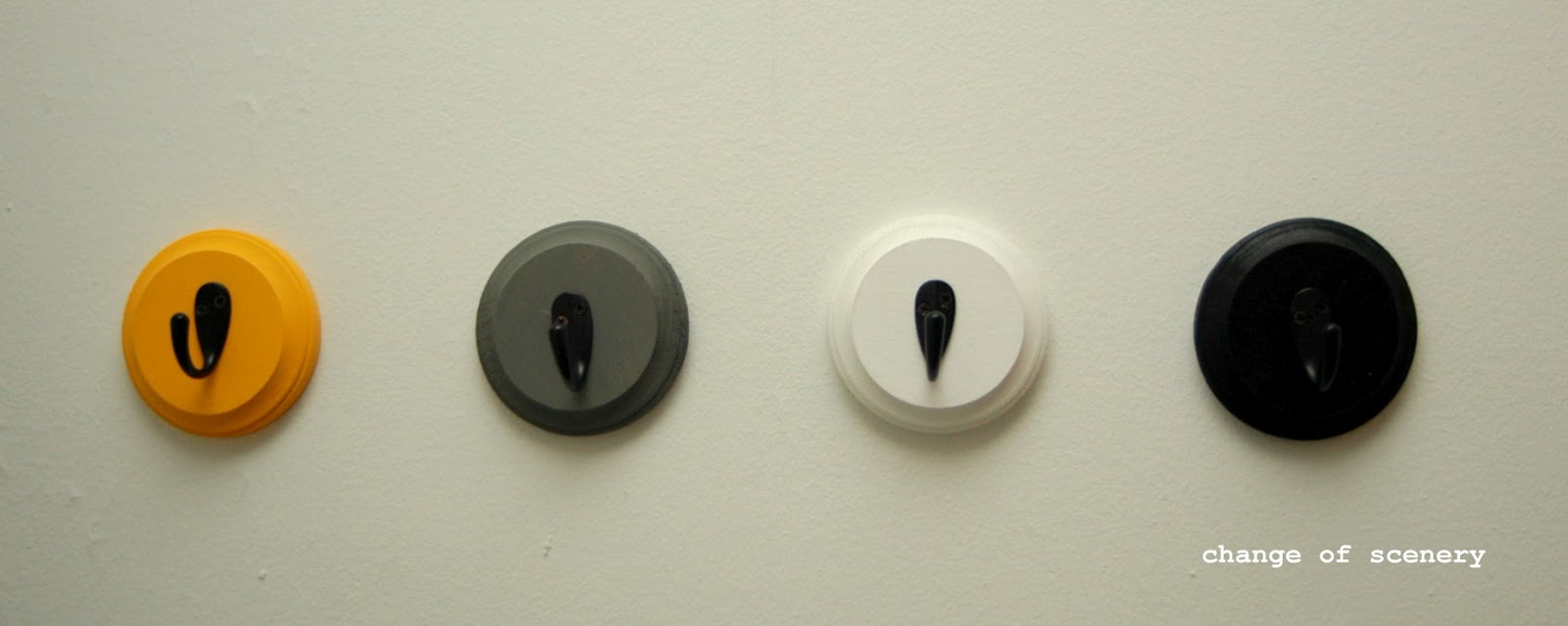 change of scenery round wall hooks