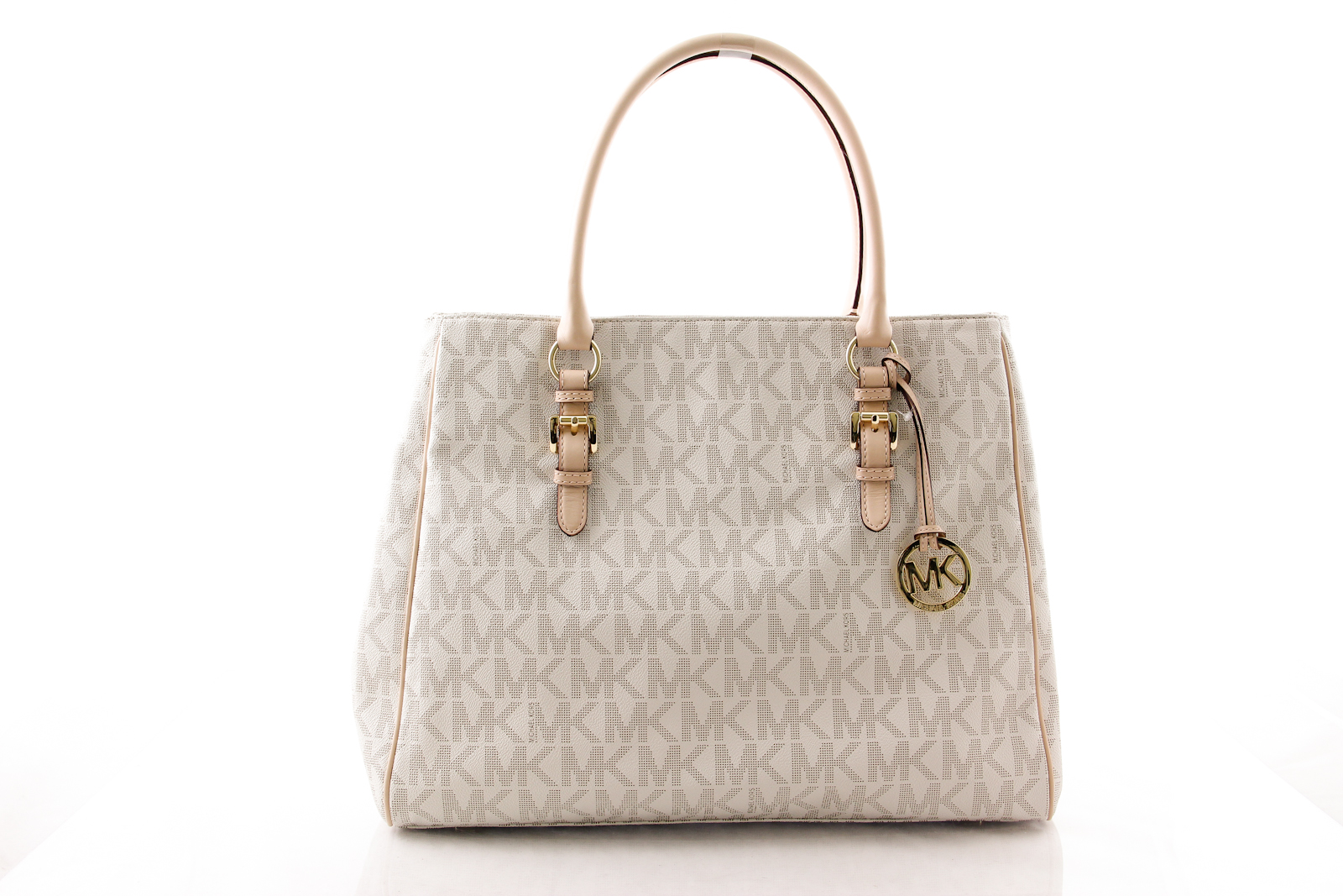 Michael Kors Vanilla Signature Large Logo Work Tote LFO by LADORNS