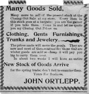 John Ortlepp 1903 Ad