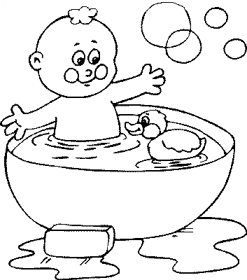 Niños bañandose en el baño para colorear - Imagui