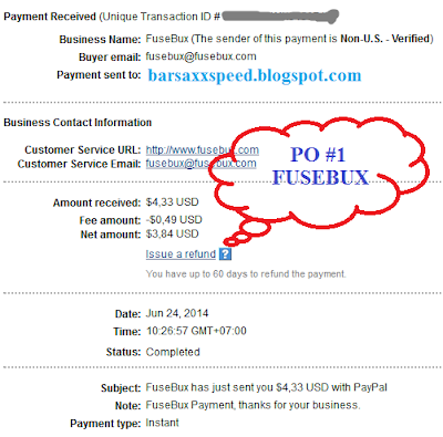 bukti payout dari fusebux