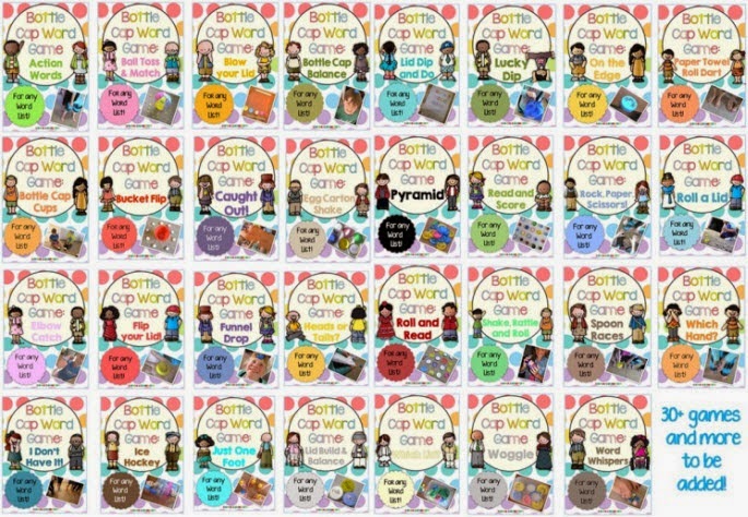 Bottle Cap Center Games for any Word List BUNDLE 30+ Games Bottle Cap Center Games for any Word List BUNDLE 30+ Games