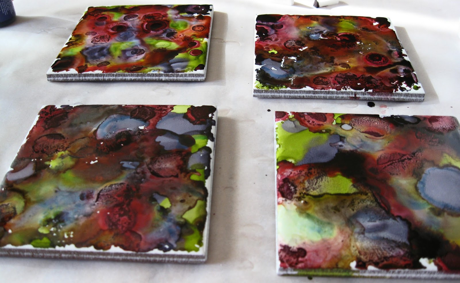 Sarah Jane's Craft Blog Alcohol Ink Coasters