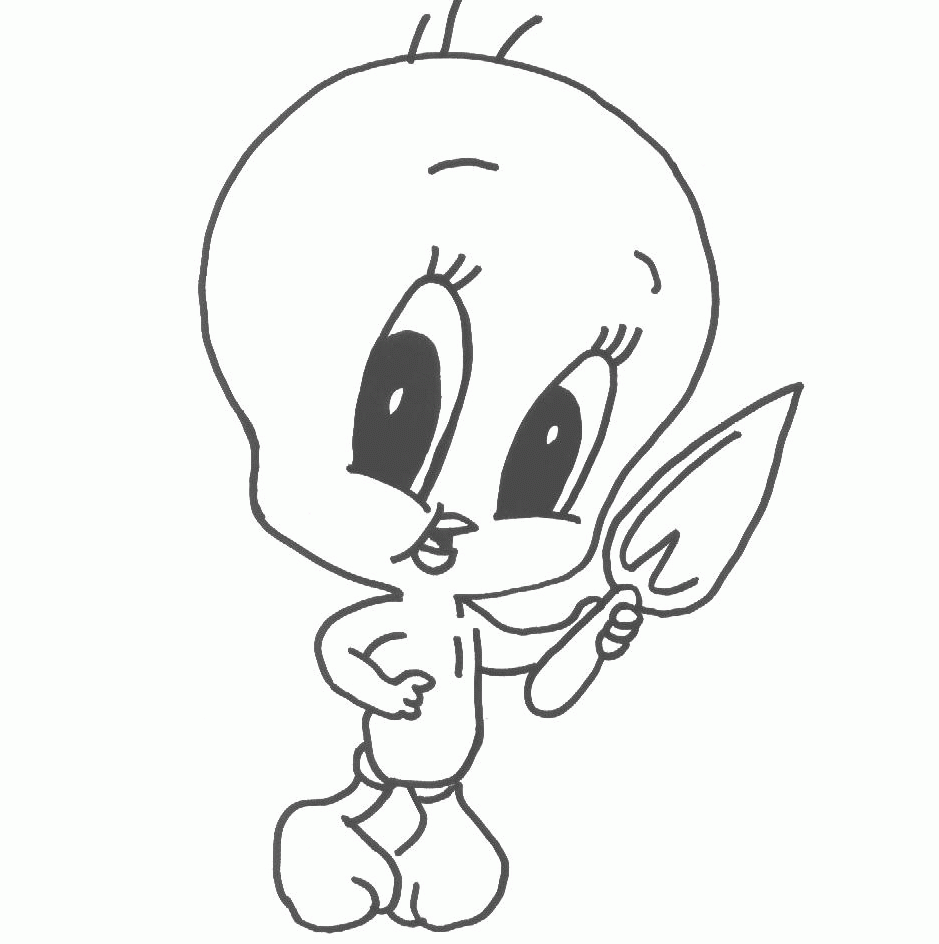 Cute Tweety Bird For Kid Coloring Page Free wallpaper