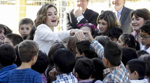 Queen Letizia attends the opening of the school year 2015/16 at the primary and infant school Marques de Santillana in Palencia