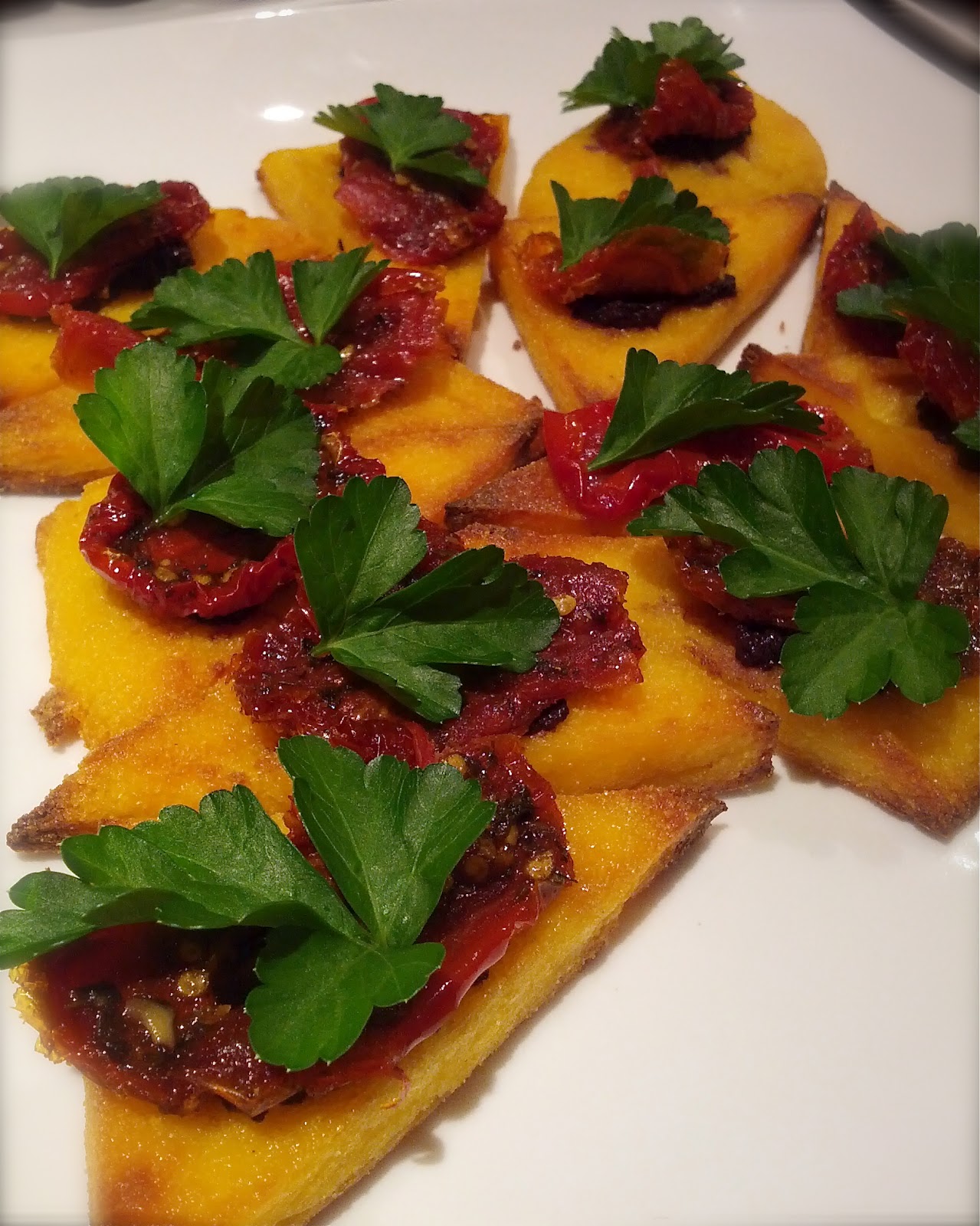 Flatrock Food Baked Polenta with sundried Tomato and Parsley