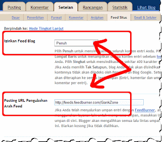 Cara mengalihkan feed blog ke feedburner
