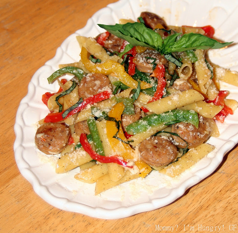 MIH Recipe Blog: Penne Pasta with Sausage and Peppers Gluten Free