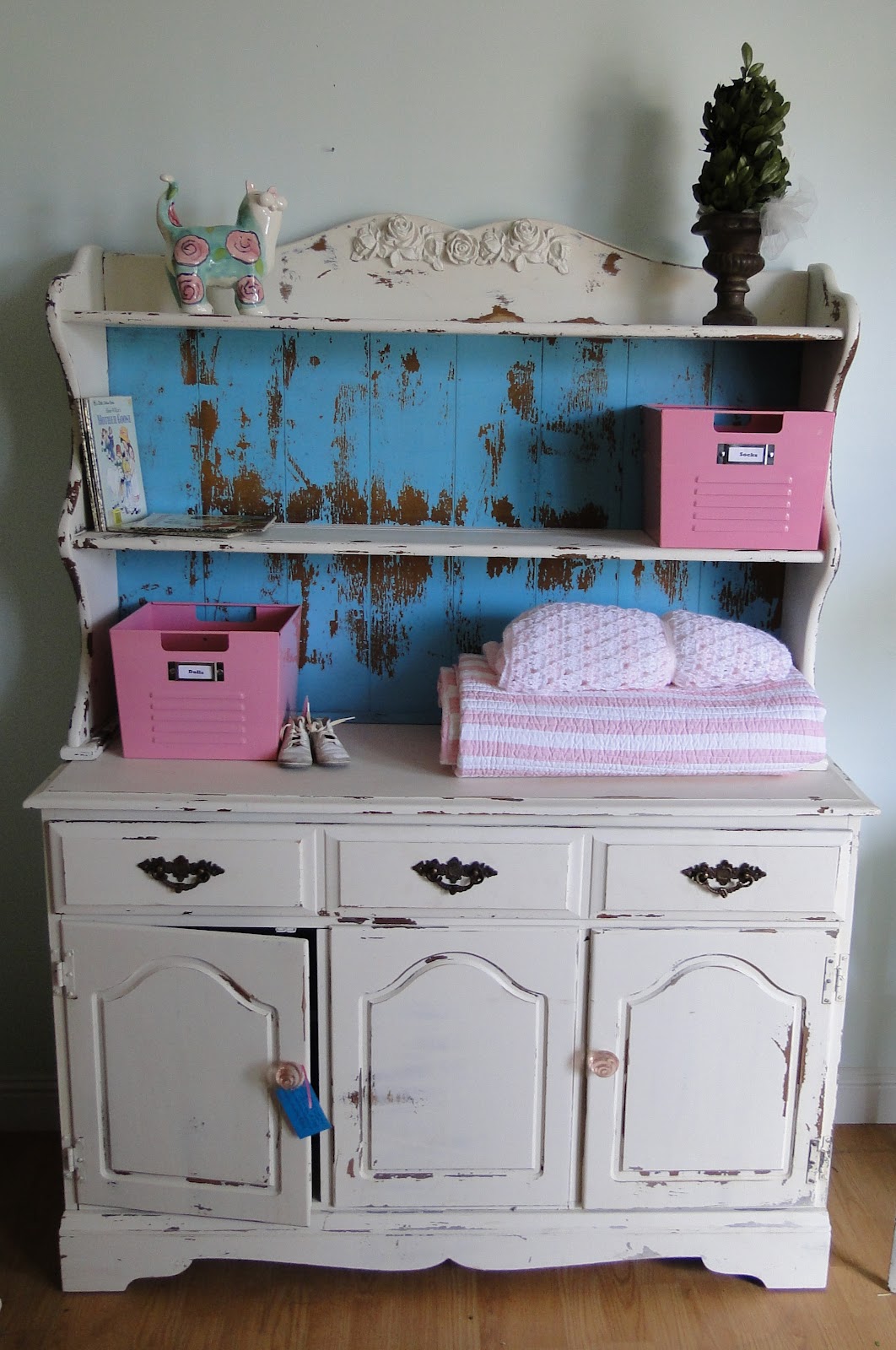 Ms. Funky Junk SHABBY HUTCH CHANGING TABLE SIDEBOARD 295