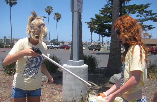 Volunteers clean up the beach