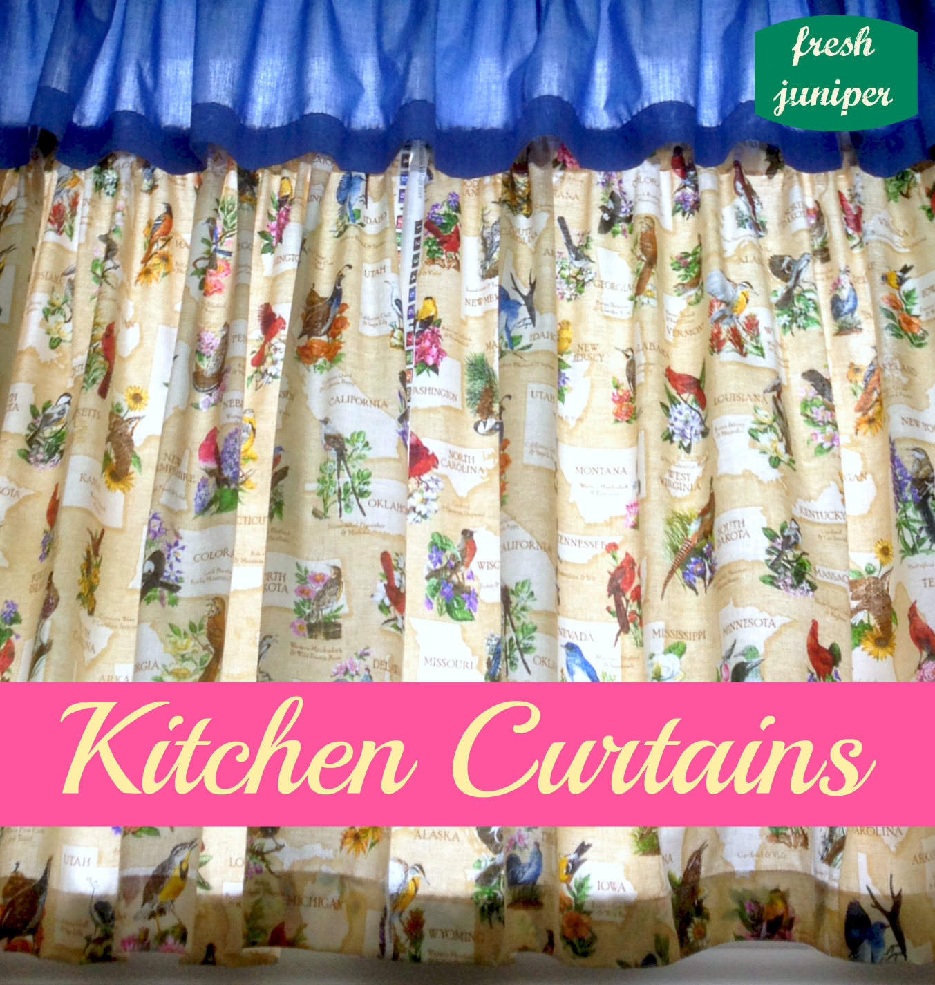 Fresh Juniper Kitchen Curtains Tutorial Give Your Kitchen