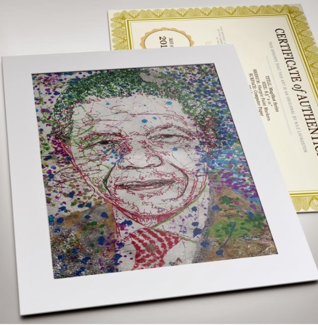 Art Tribute to Nelson Mandela By Young Female Visual Artist Nile title=