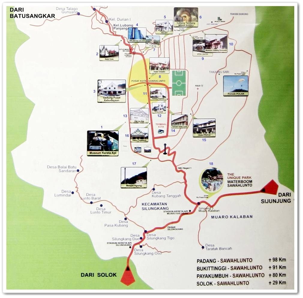Peta Wisata Sawahlunto Homestay Sawahlunto
