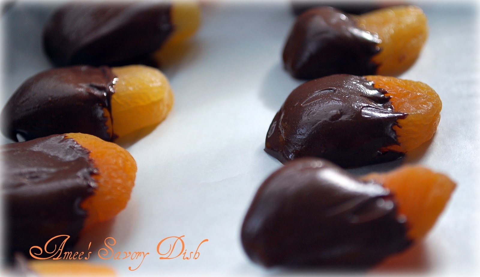 Dark Chocolate Dipped Apricots Amee's Savory Dish