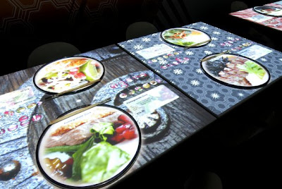 Interactive menu restaurant, London, UK