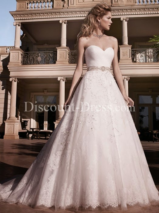 Tulle Floor Length Sweetheart A line Wedding Gown