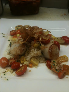 scallops with veg risotto