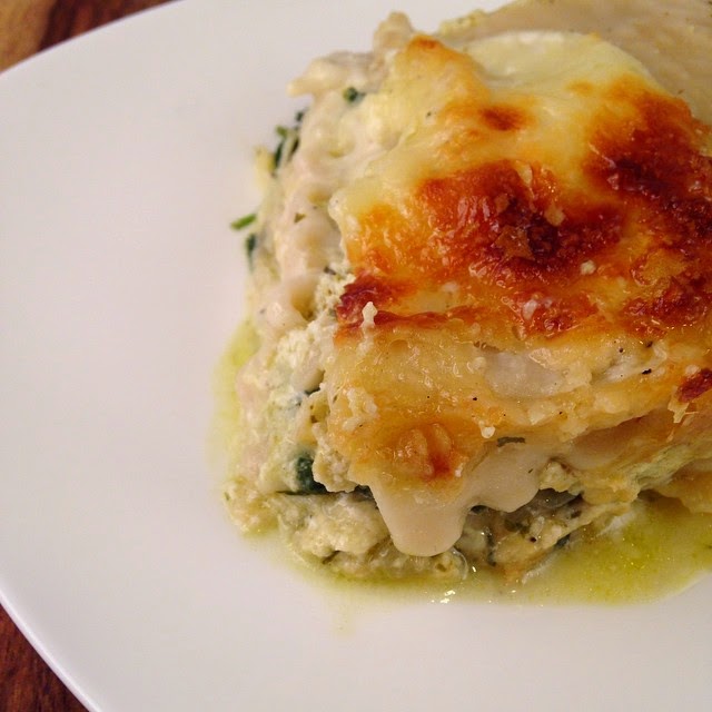 Spinach and Pesto White Lasagna