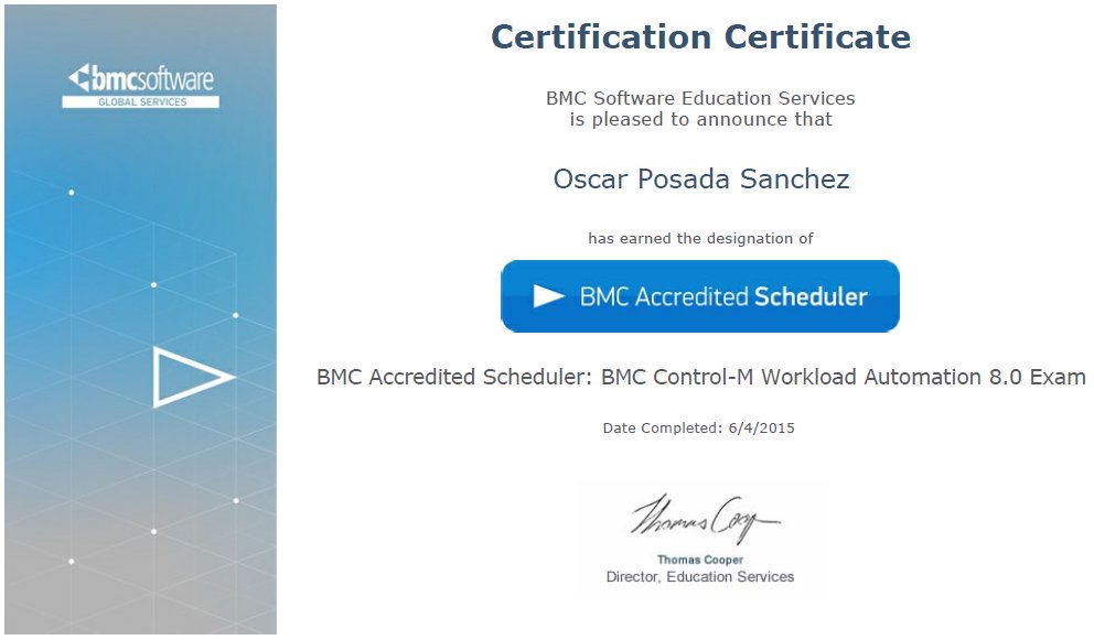 BMC Certified Professional | Scheduler