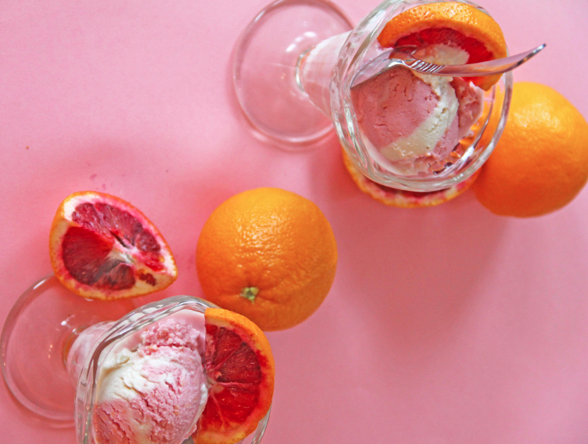 Blood Orangesicle Frozen Yogurt Grandbaby Cakes