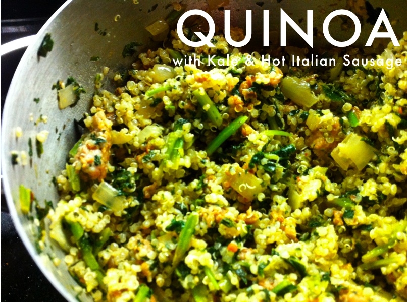 Ginger Rose Quinoa with Kale & Hot Italian Sausage