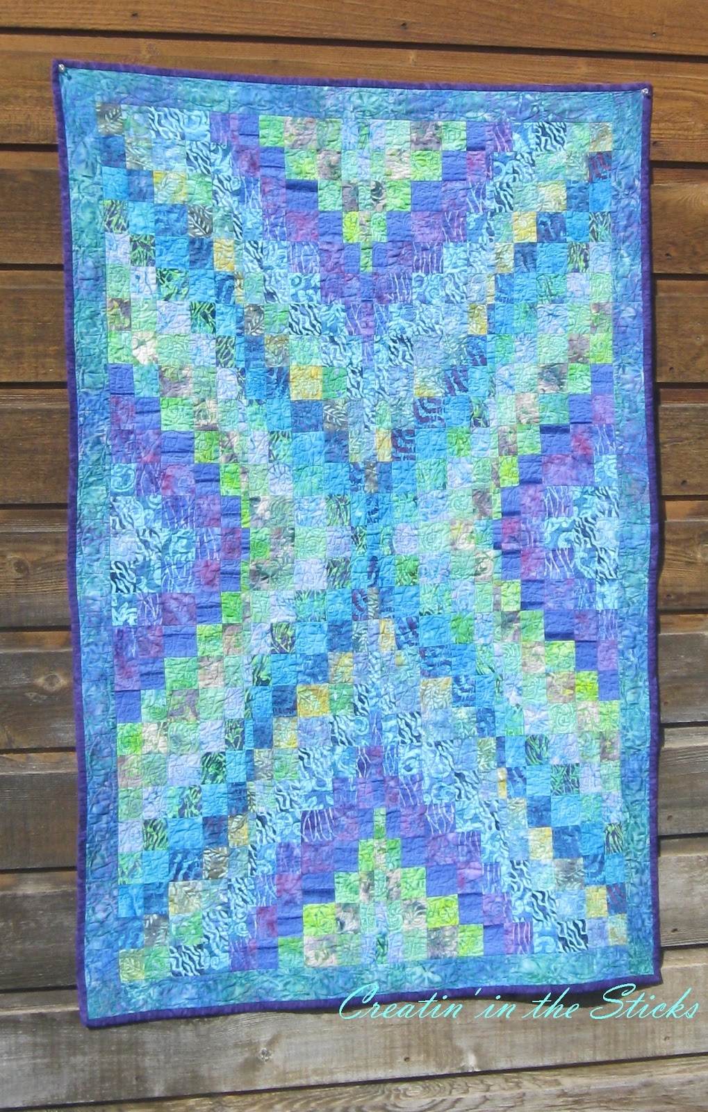 Creatin' in the Sticks Underwater, a Bargello Quilt
