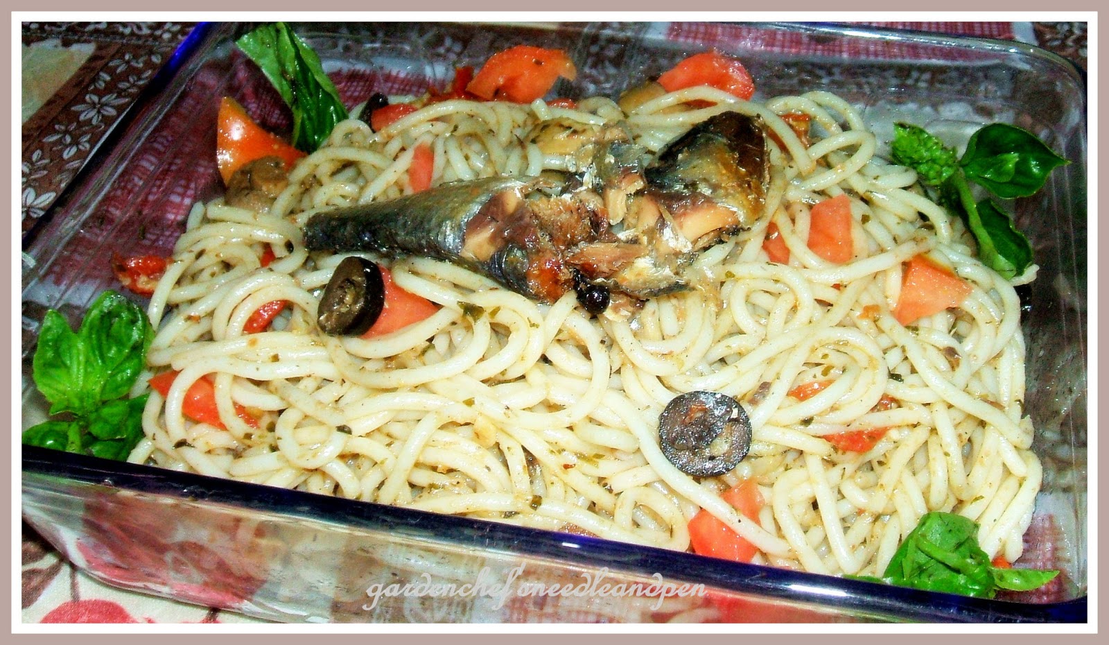 Garden Chef's Needle and Pen Spanish Sardines Pasta Turned Pesto