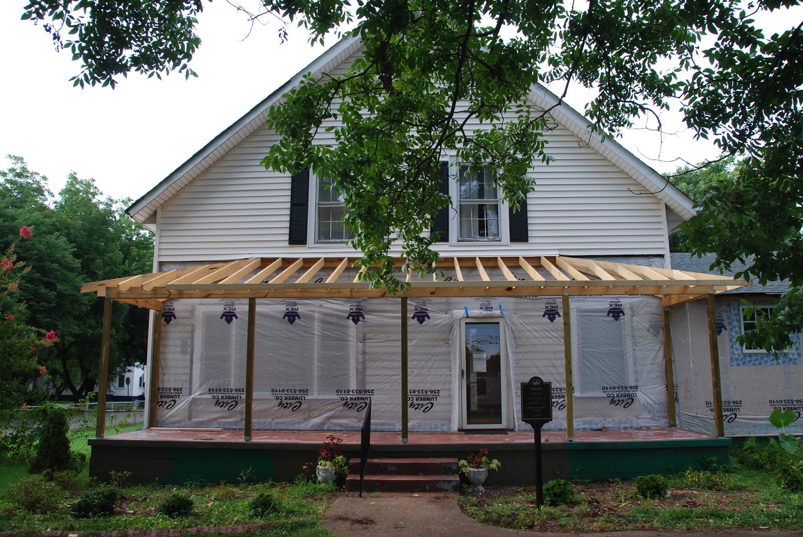 Clopton House Front Porch Framing