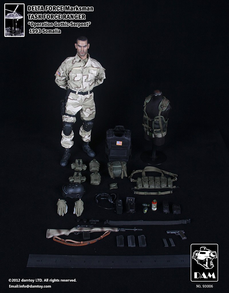 1:6 Dragon US Army Delta Gary Gordon Black Knee Pads 12/" GI Joe BBI DamToys BHD