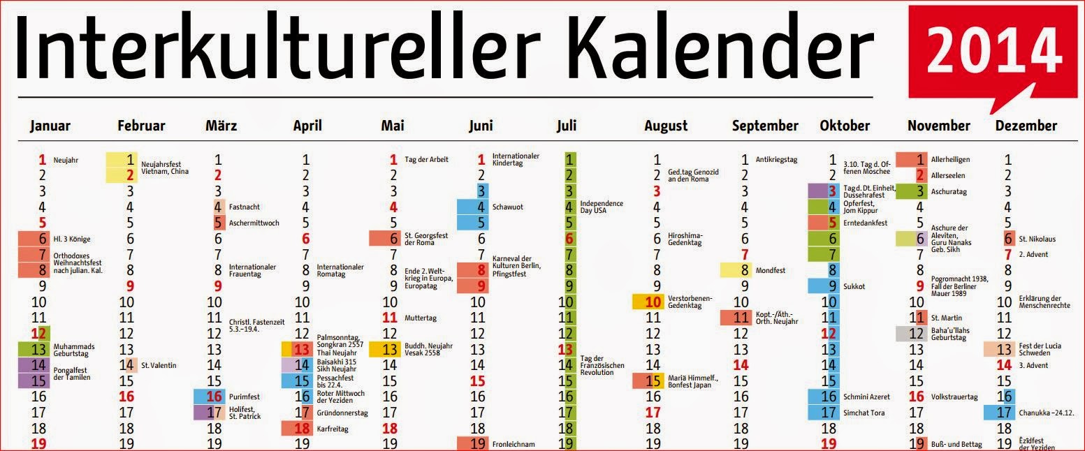 Interkultureller Kalender 2025 Kaufen 