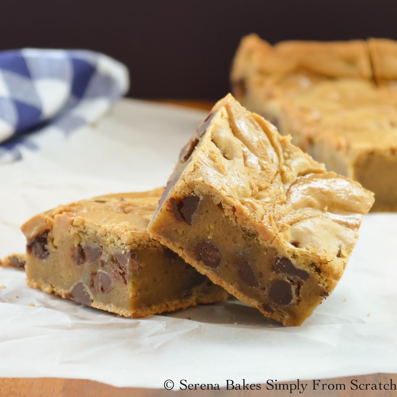 Brown Butter Blondies With Peanut Butter Swirl Serena Bakes Simply