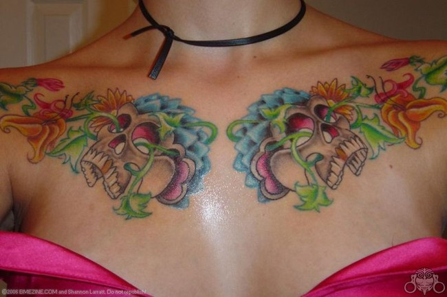 tattoo designs for girls chest Chest Tattoo Design Photo Gallery - Chest Tattoo Ideas