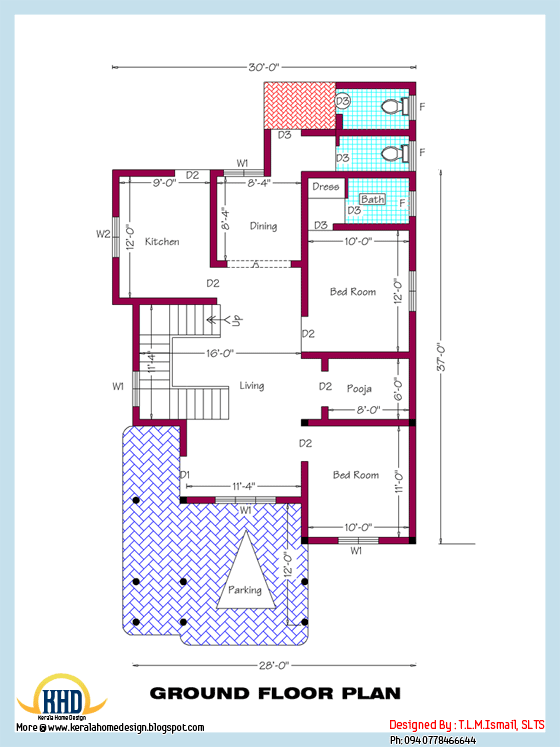 Ground floor plan of 2318 Sq. Ft. house - May 2012