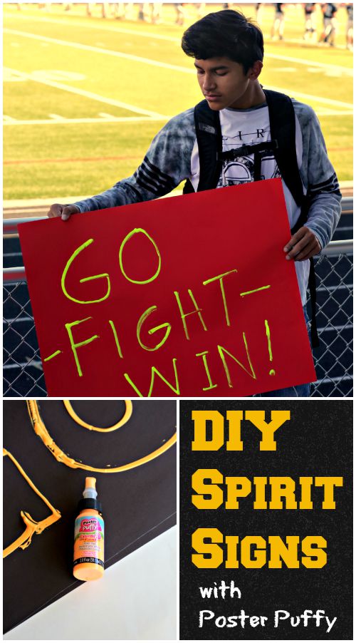 DIY Spirit Signs - easy to make with Poster Puffy Paint!