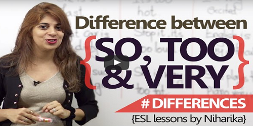 Online Classes For English Learning Learn the difference between Too So & Very