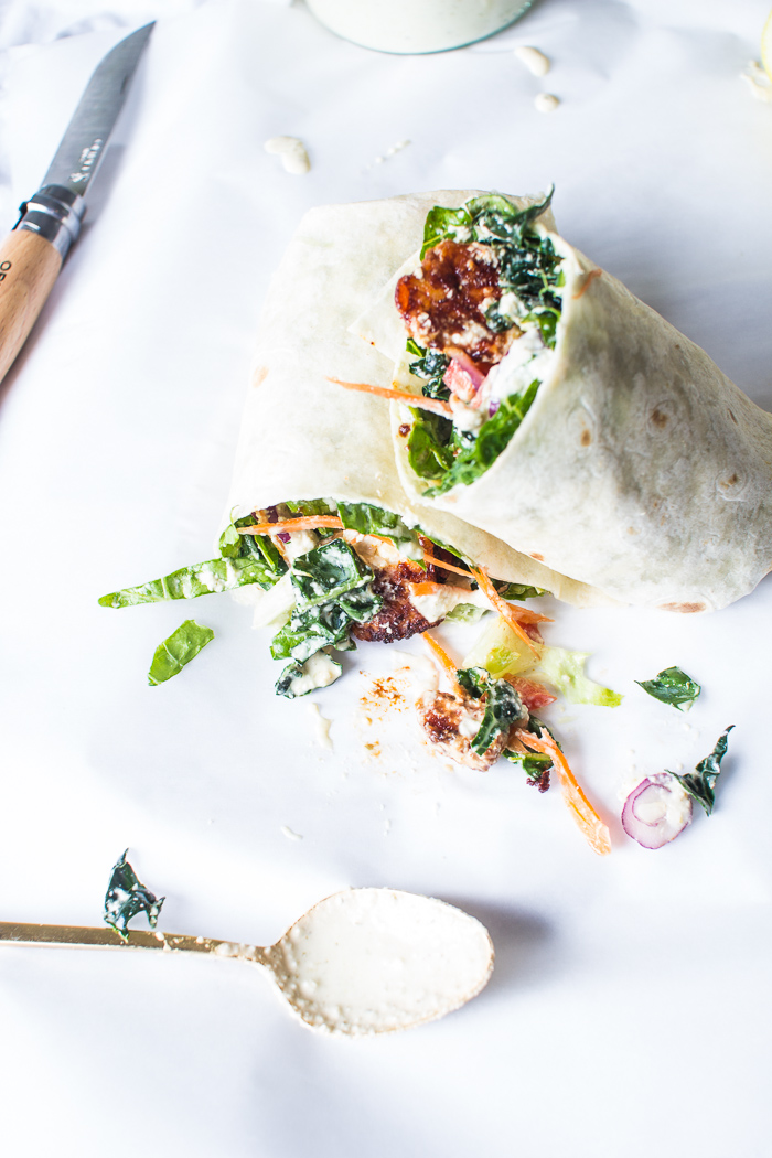 Crispy BBQ Tempeh Caesar Salad Wraps The Flourishing Foodie Bloglovin’
