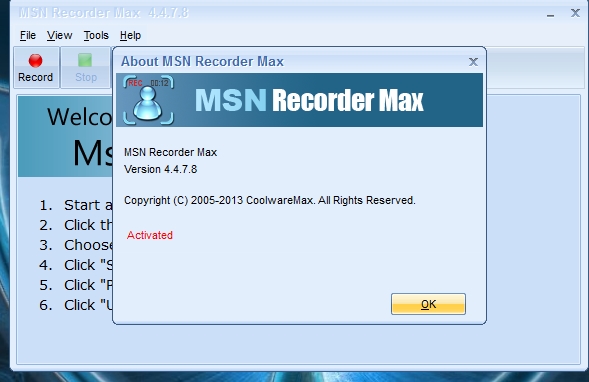 MSN Recorder Max Versión 4.4.7.8 Ingles MSN Recorder Max Versión 4.4.7.8 Ingles