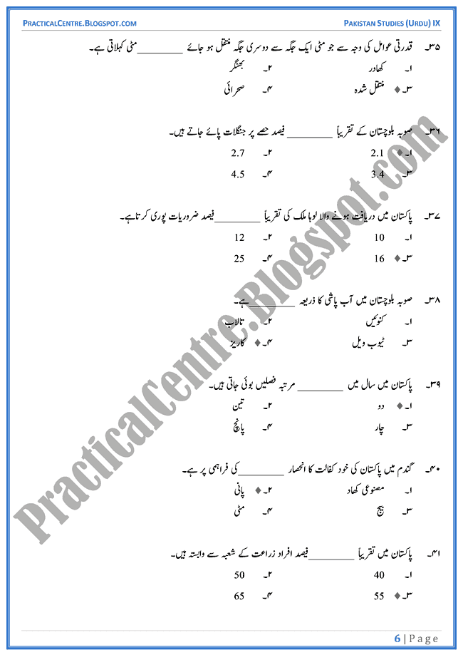 resources-of-pakistan-mcqs-pakistan-studies-urdu-9th