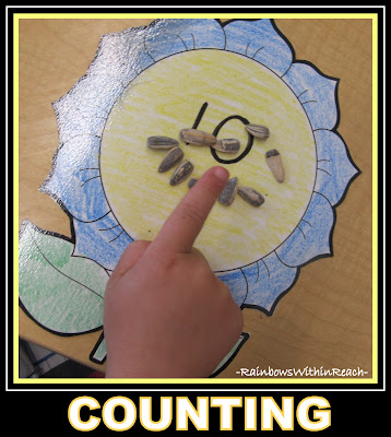 Spring Math Game using Sunflower seeds for Counting + Numeracy Development photo of: Spring Math Game using Sunflower seeds for Counting + Numeracy Development