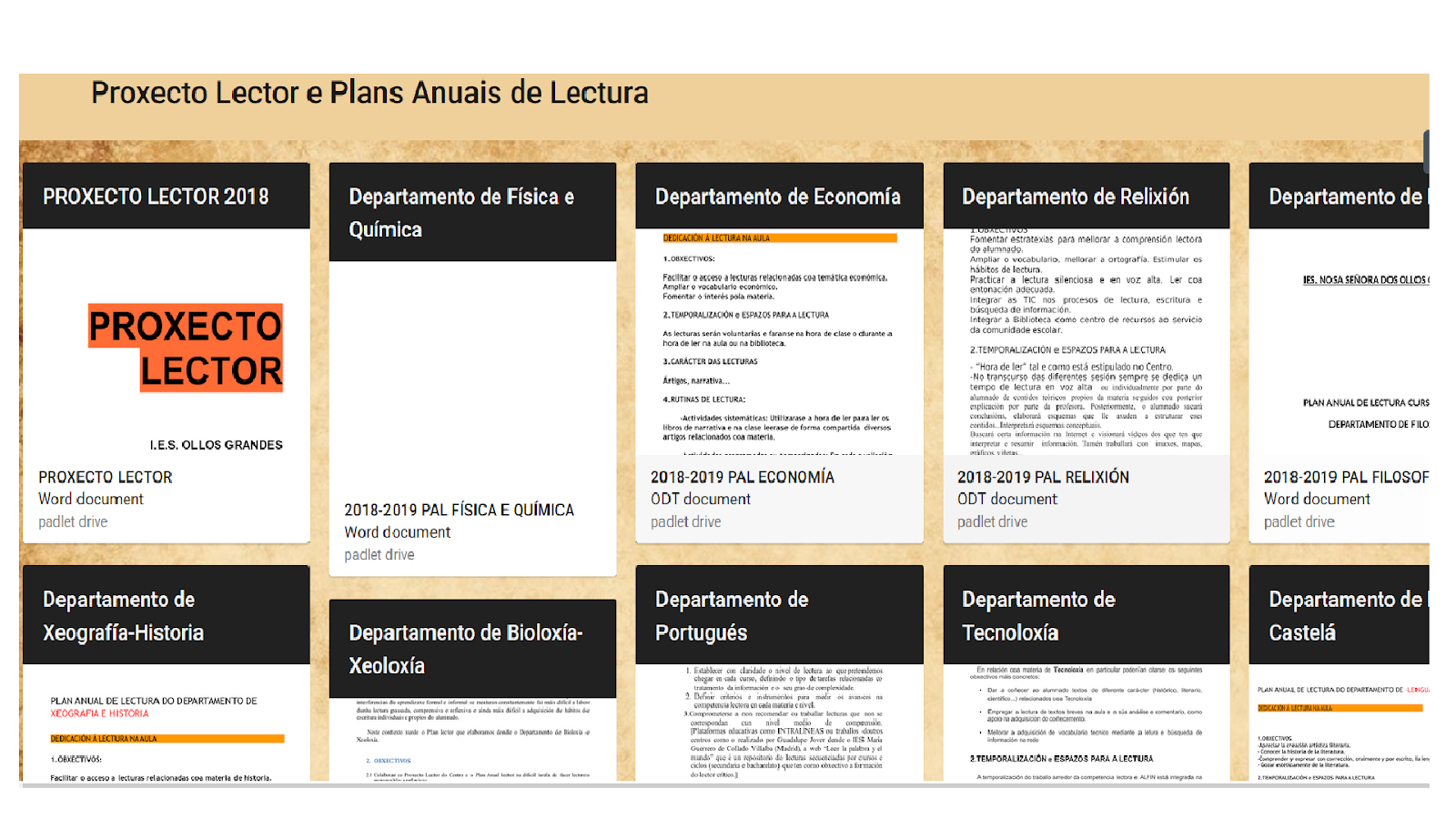 PLAN LECTOR e PLANS ANUAIS DE LECTURA