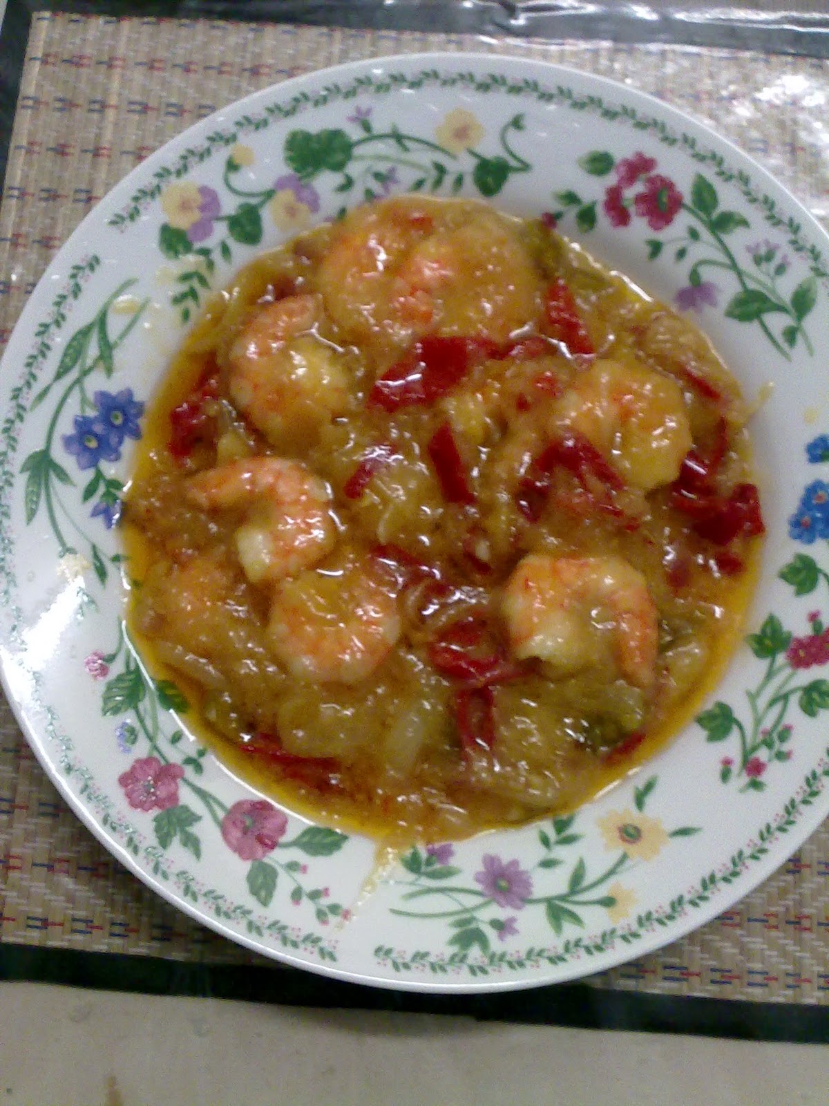 Air Tangan Isteriku Tempoyak Goreng Bersama Udang Sarawak