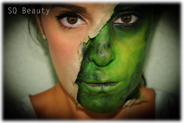 Maquillaje Halloween Media cara reptil Reptile half face makeup Silvia Quiros Maquillaje Halloween Media cara reptil Reptile half face makeup Silvia Quiros