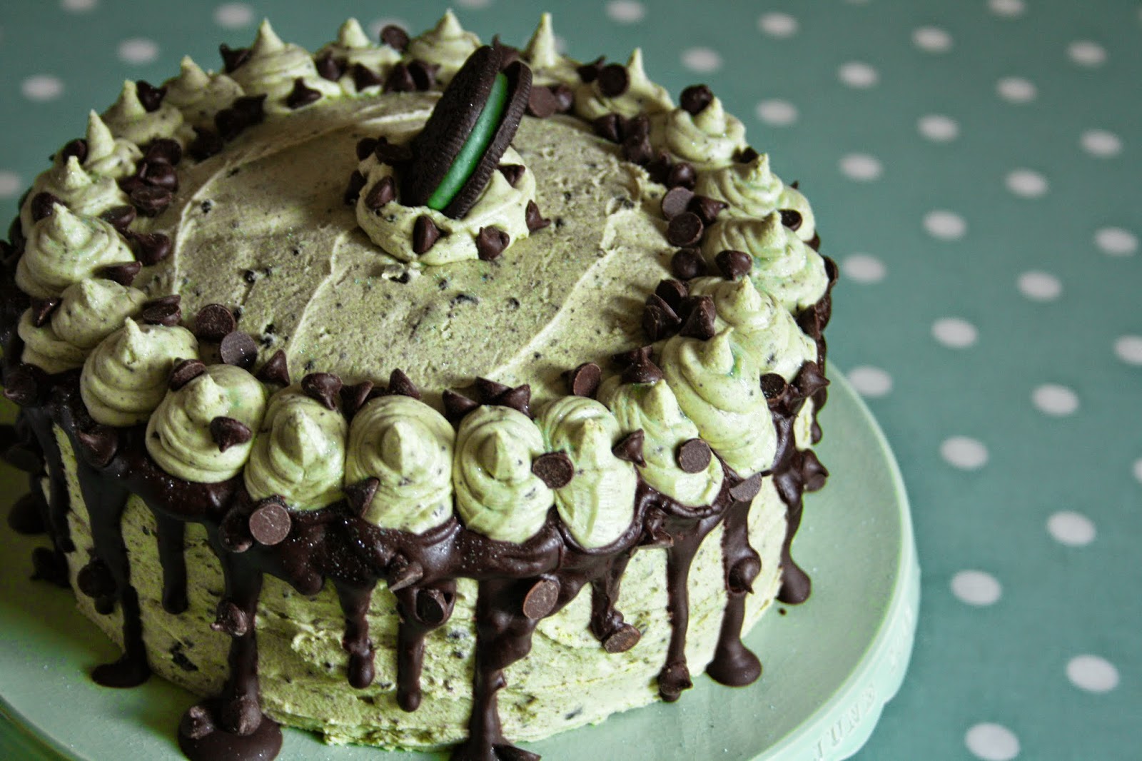 Floral Frosting Mint Chocolate Oreo Cake