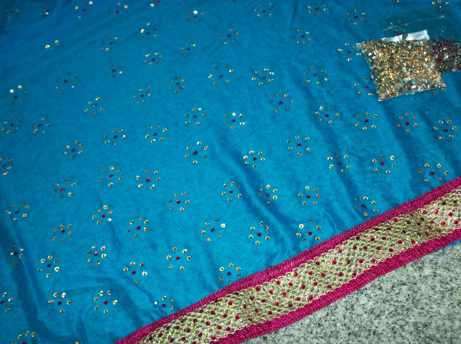 DIY Embellished Dupatta Tutorial Bling Sparkle