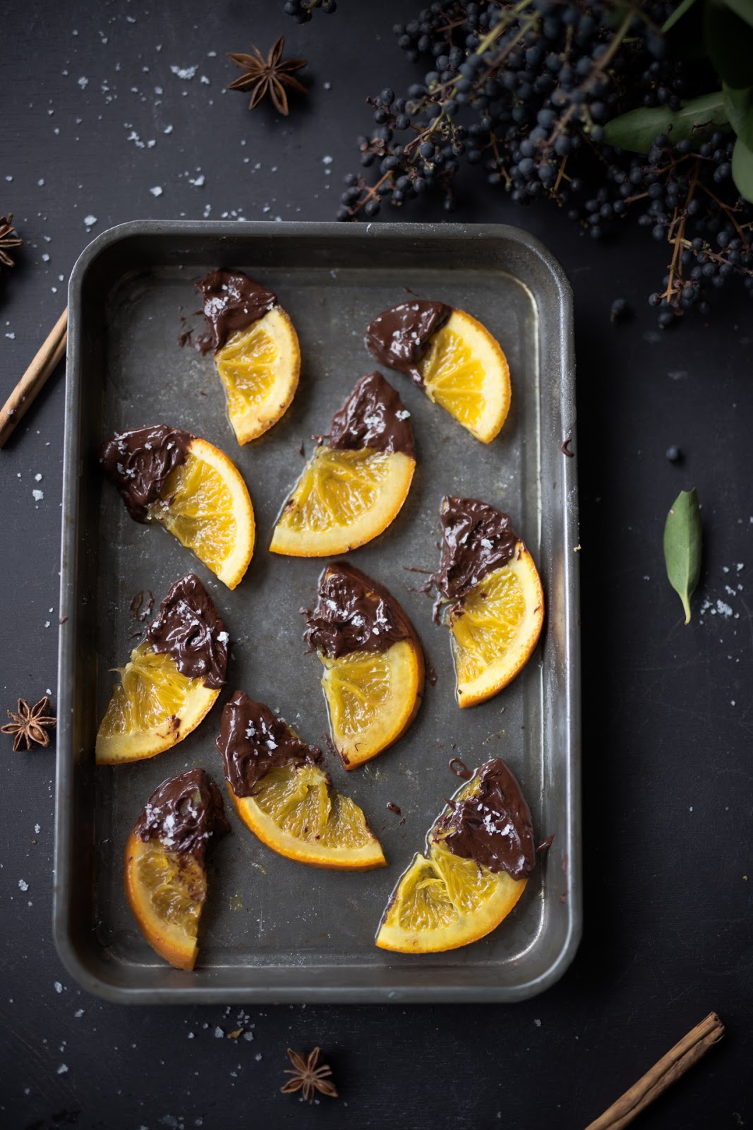 The Hungry Excavator Candied Orange Segments with Dark Chocolate & Sea