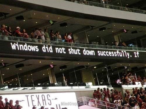 windows did not shut down successfully operating system fail wonder of windows crashing funny fail at baseball stadium